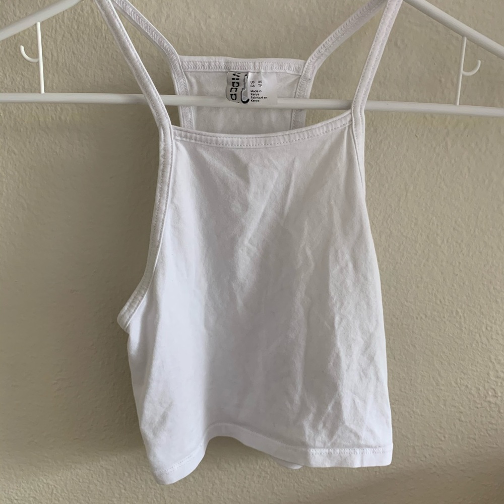 white halter tank top- xs